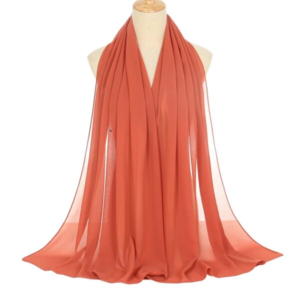 12031-e9c0bb.jpg Foulard Hijab en mousseline de soie pour Femme, voile musulman