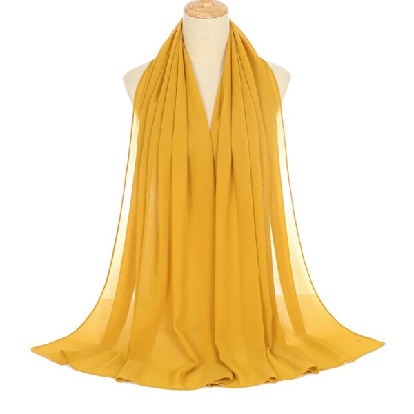 Foulard Hijab en mousseline de soie pour Femme, voile musulman