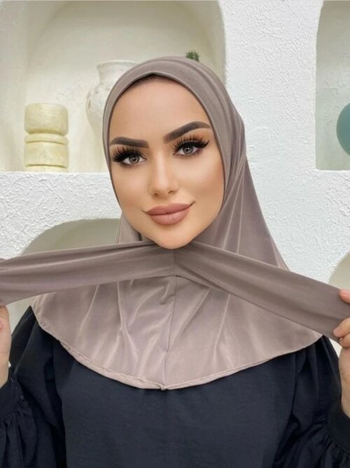 Hijab pour femmes musulmanes, casquette, couverture complète, fermeture à pression