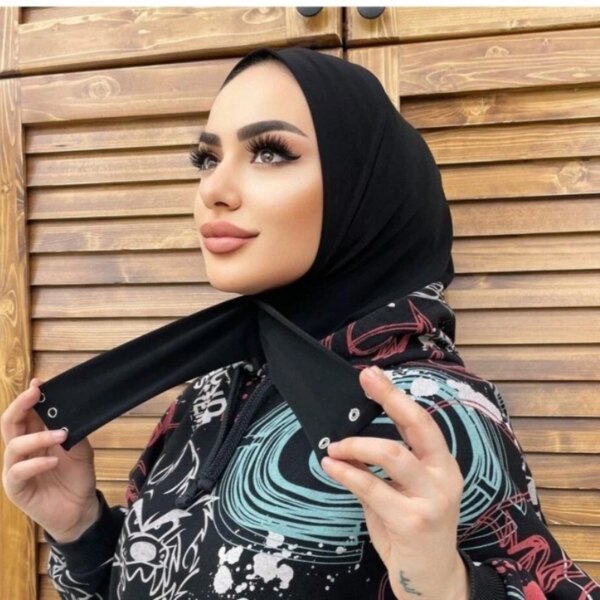 Hijab pour femmes musulmanes, casquette, couverture complète, fermeture à pression