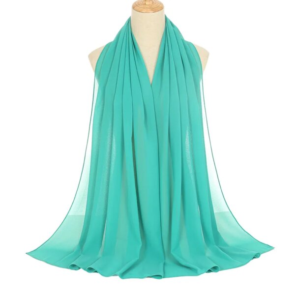 Foulard Hijab en mousseline de soie pour Femme, voile musulman