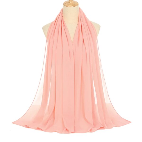 Foulard Hijab en mousseline de soie pour Femme, voile musulman