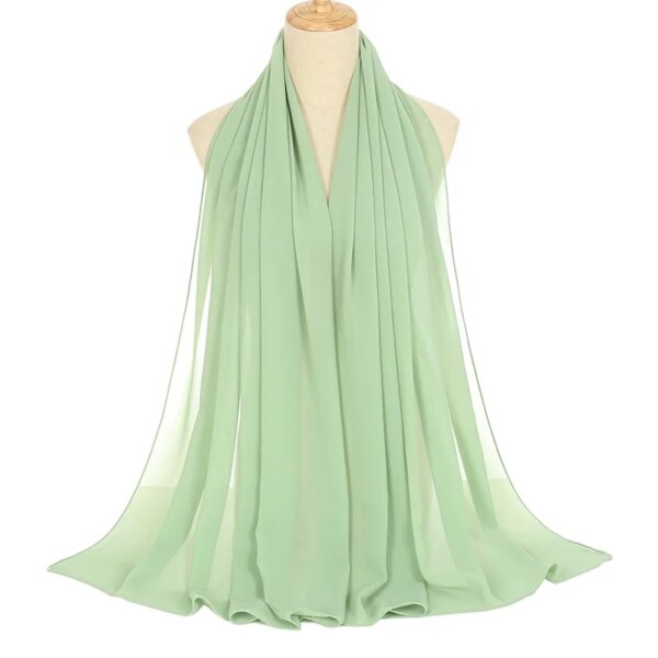 Foulard Hijab en mousseline de soie pour Femme, voile musulman