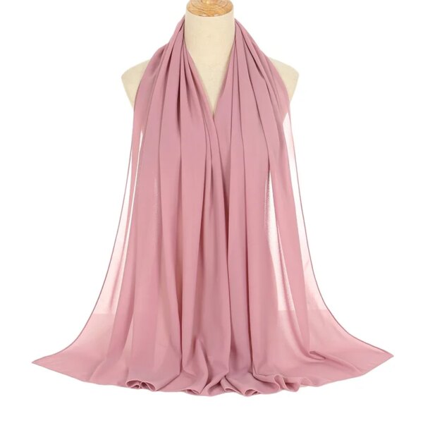 Foulard Hijab en mousseline de soie pour Femme, voile musulman