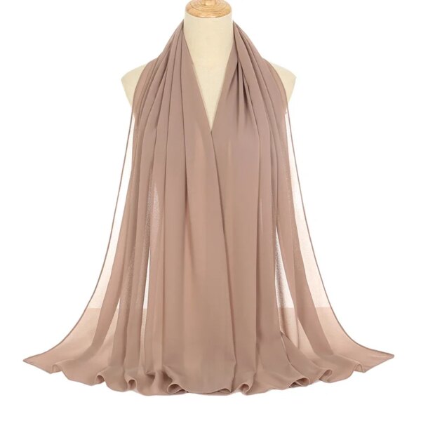 Foulard Hijab en mousseline de soie pour Femme, voile musulman