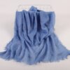 hijab Bandeau voile froissé en coton pour femme, écharpe longue de couleur unie