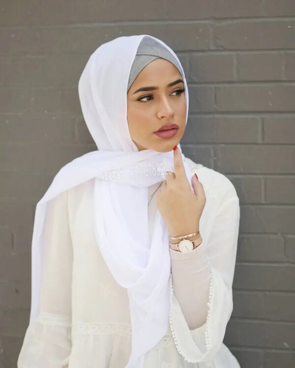 hijab Foulard en mousseline de soie pour femmes, hijab, écharpe bulle