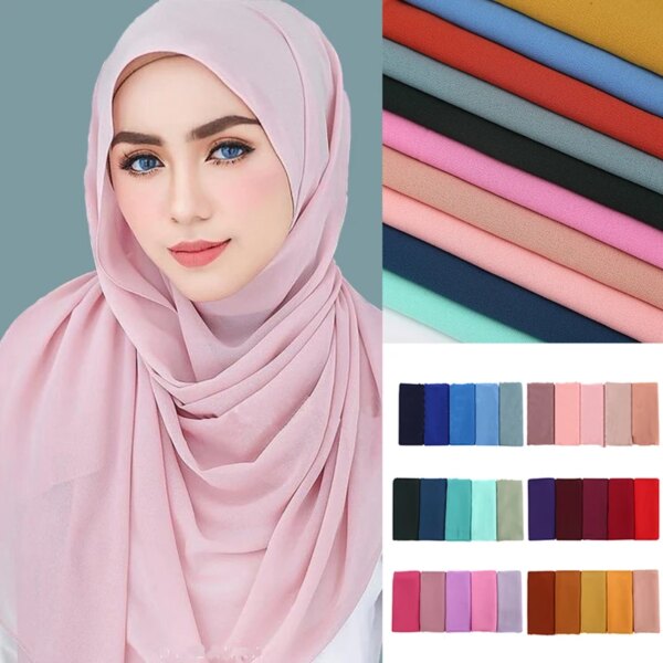hijab Foulard en mousseline de soie pour femmes, hijab, écharpe bulle