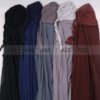 Hijab en mousseline de soie pour femmes musulmanes, avec Bonnet