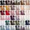 Hijab en mousseline de soie pour femmes musulmanes, avec Bonnet