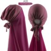 Hijab en mousseline de soie pour femmes musulmanes, avec Bonnet