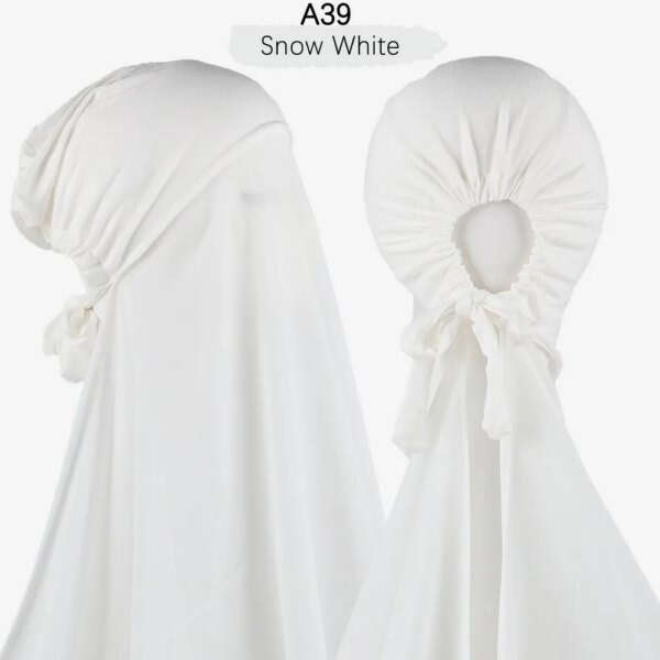 Hijab en mousseline de soie pour femmes musulmanes, avec Bonnet