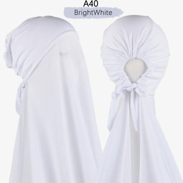 Hijab en mousseline de soie pour femmes musulmanes, avec Bonnet