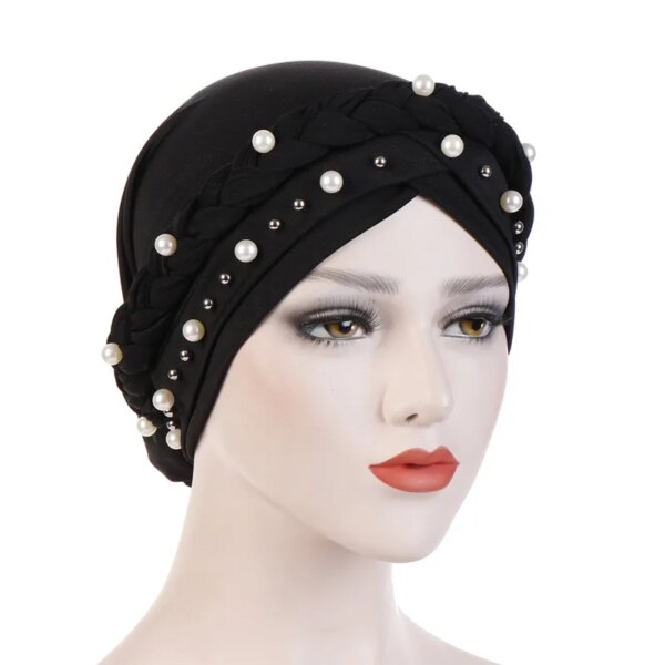 hijab Foulard de tête pour femmes musulmanes, Turban en coton solide