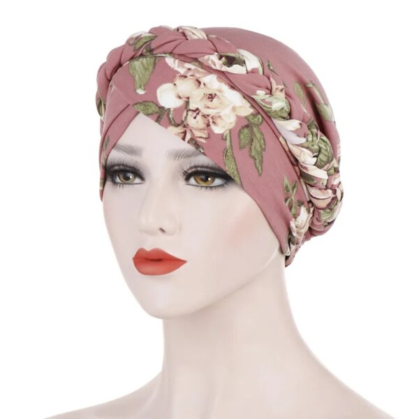 hijab Foulard de tête pour femmes musulmanes, Turban en coton solide