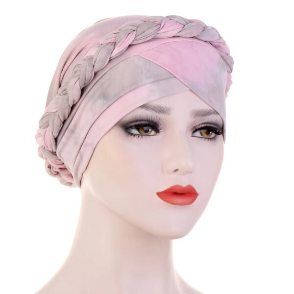 hijab Foulard de tête pour femmes musulmanes, Turban en coton solide