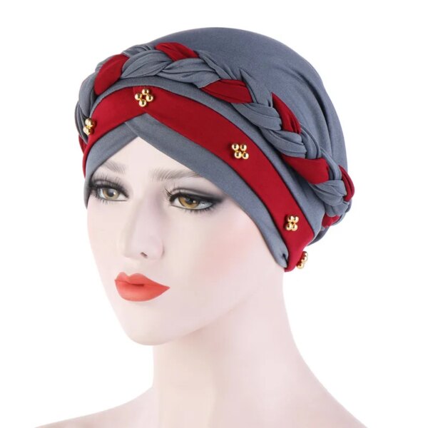 hijab Foulard de tête pour femmes musulmanes, Turban en coton solide