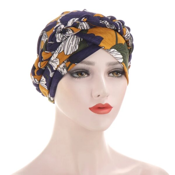 hijab Foulard de tête pour femmes musulmanes, Turban en coton solide