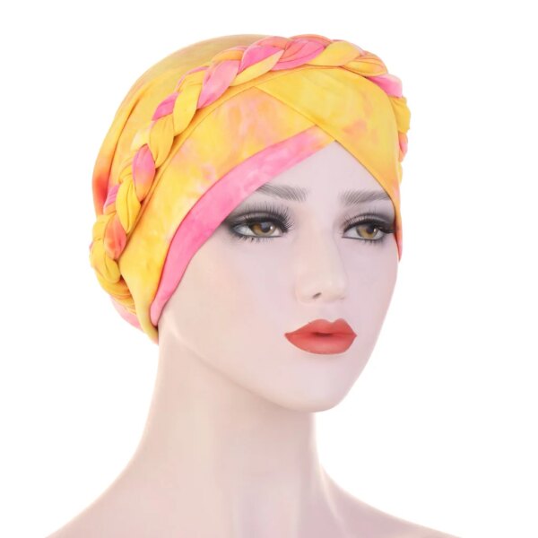 hijab Foulard de tête pour femmes musulmanes, Turban en coton solide