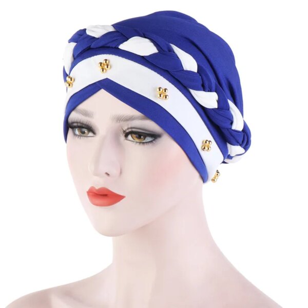 hijab Foulard de tête pour femmes musulmanes, Turban en coton solide
