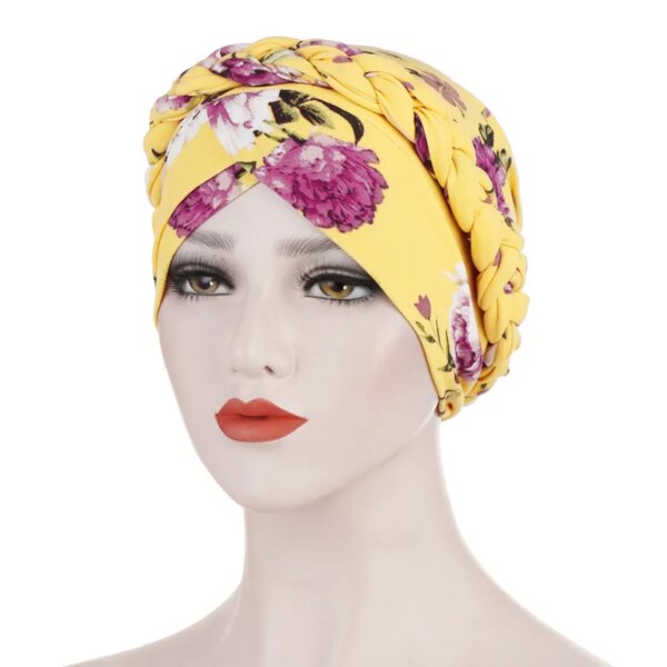 hijab Foulard de tête pour femmes musulmanes, Turban en coton solide