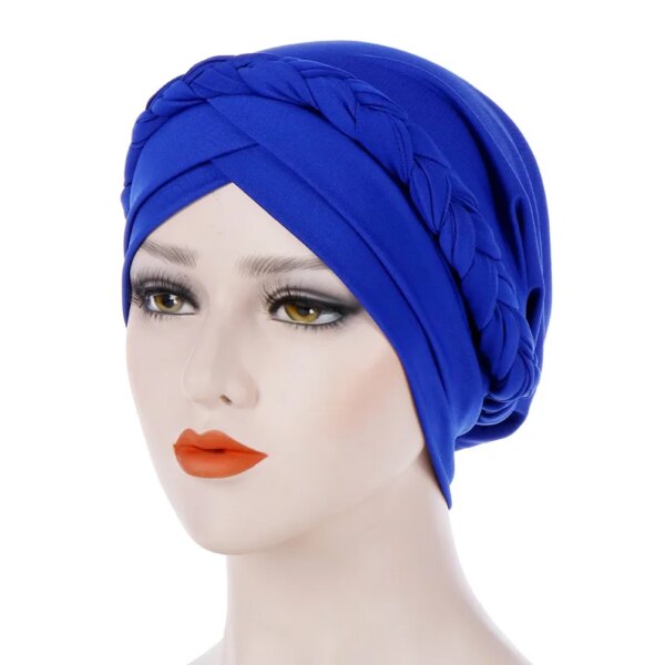 hijab Foulard de tête pour femmes musulmanes, Turban en coton solide