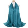 Hijab Foulard en Satin de soie uni pour femmes, voile de couleur unie, Long châles pour femmes