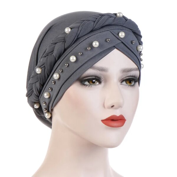 Turban en coton tressé pour femmes musulmanes