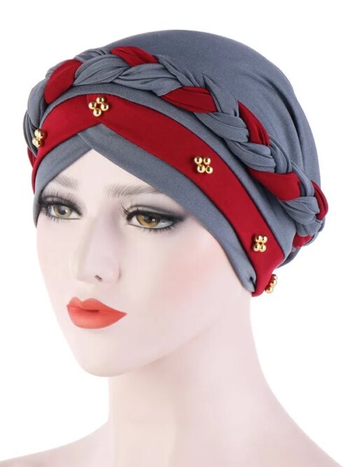 Turban en coton tressé pour femmes musulmanes