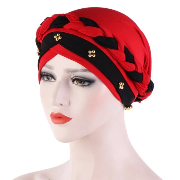 Turban en coton tressé pour femmes musulmanes