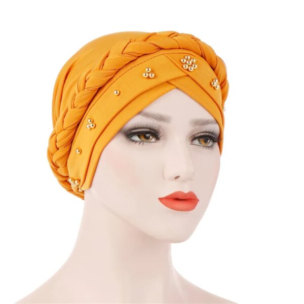 Turban en coton tressé pour femmes musulmanes