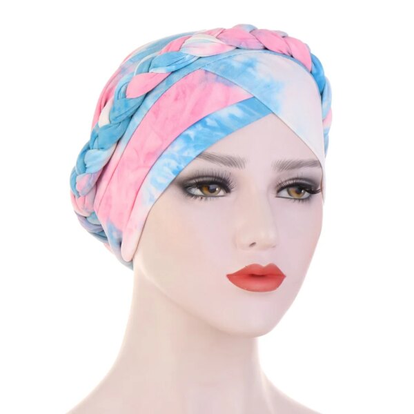 Turban en coton tressé pour femmes musulmanes