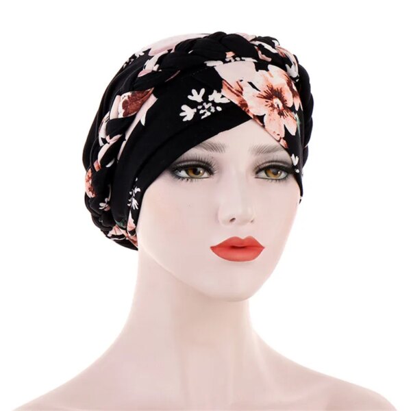 Turban en coton tressé pour femmes musulmanes