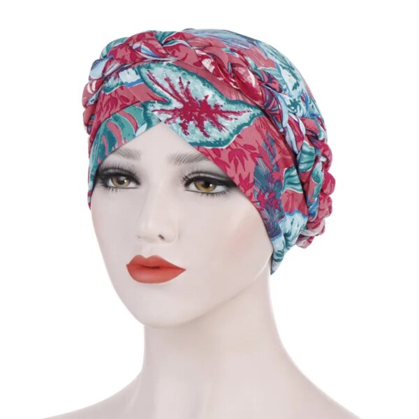 Turban en coton tressé pour femmes musulmanes