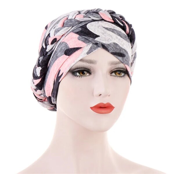Turban en coton tressé pour femmes musulmanes