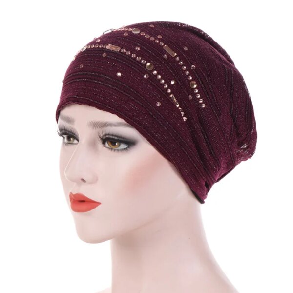 hijab Turban d'été en dentelle fine pour femmes musulmanes