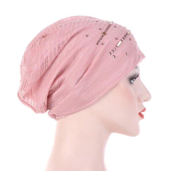 hijab Turban d'été en dentelle fine pour femmes musulmanes
