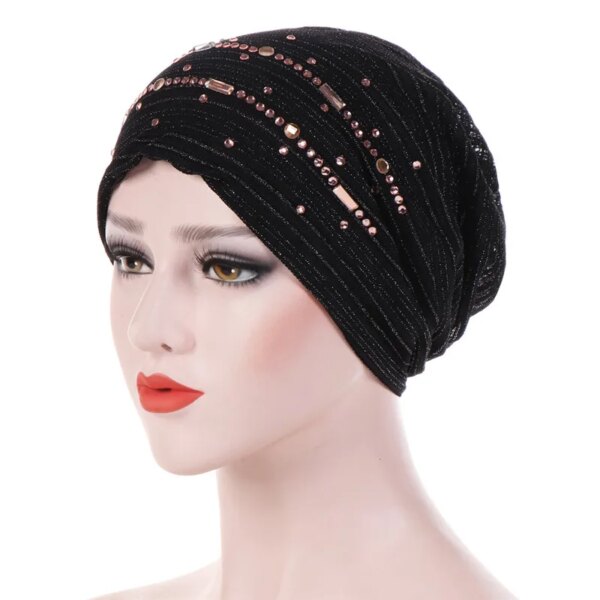 hijab Turban d'été en dentelle fine pour femmes musulmanes