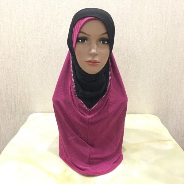 Hijab en strass pour femmes musulmanes, 1 pièce, couverture complète
