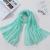 Hijab musulman pour femmes, écharpe froissée en coton doux, couleur unie