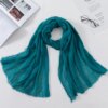 Hijab musulman pour femmes, écharpe froissée en coton doux, couleur unie