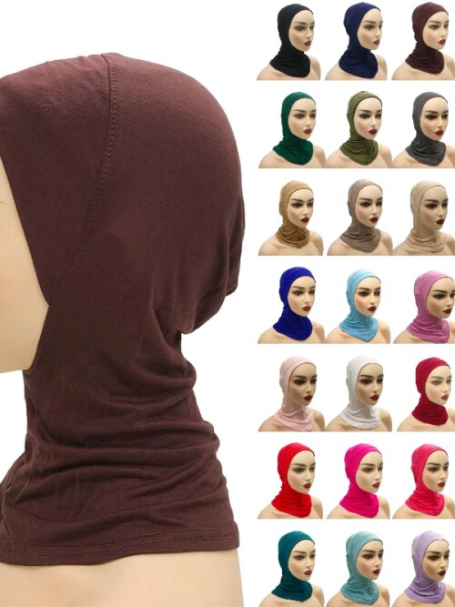 Hijab d'intérieur pour femmes, casquette Ninja musulmane, élastique extensible
