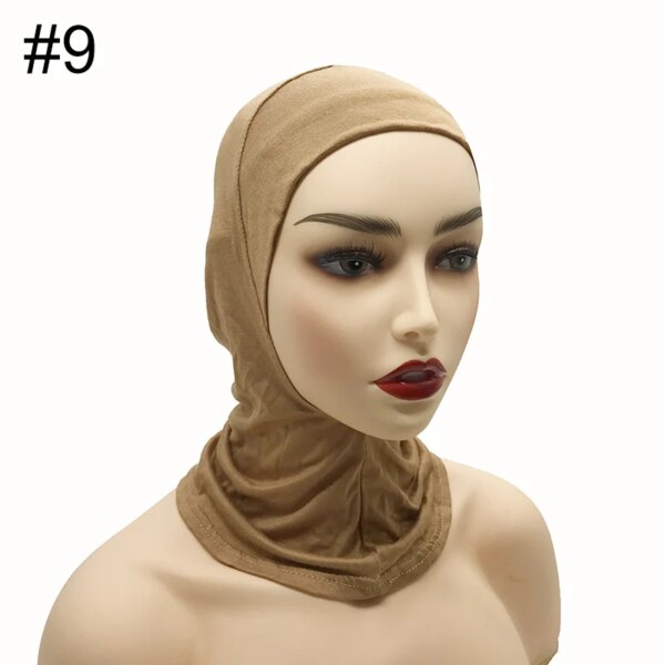 13566-debcb3.jpg Hijab d'intérieur pour femmes, casquette Ninja musulmane, élastique extensible