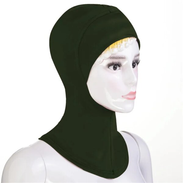 hijab Chapeau musulman doux sous écharpe, Bonnet en os, couverture de cou