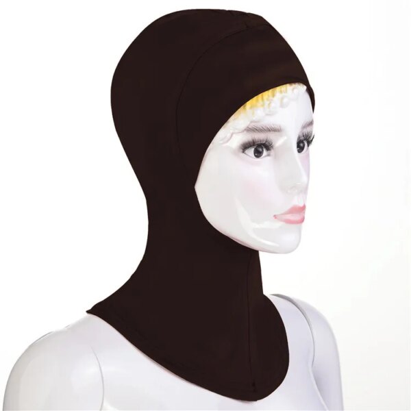 hijab Chapeau musulman doux sous écharpe, Bonnet en os, couverture de cou