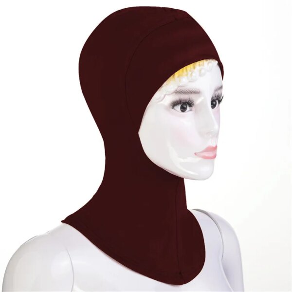 hijab Chapeau musulman doux sous écharpe, Bonnet en os, couverture de cou