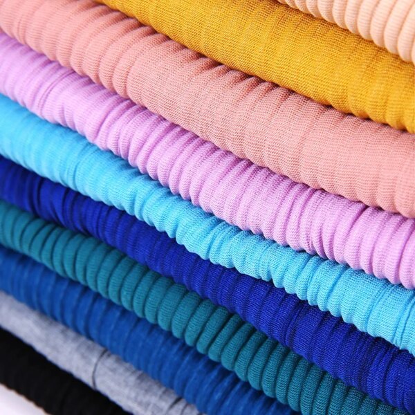hijab Foulard musulman en Jersey froissé, longue écharpe, Hijab pour femmes