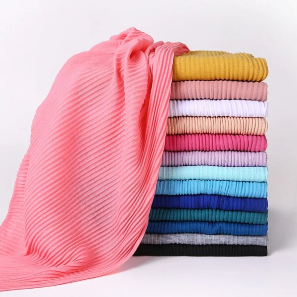 hijab Foulard musulman en Jersey froissé, longue écharpe, Hijab pour femmes