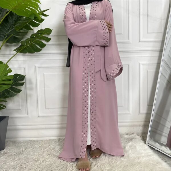 Kimono femme avec perles, moyen-orient Eid, mode musulmane