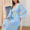 Abaya robe de soirée pour femmes, imprimé dubaï, manches longues
